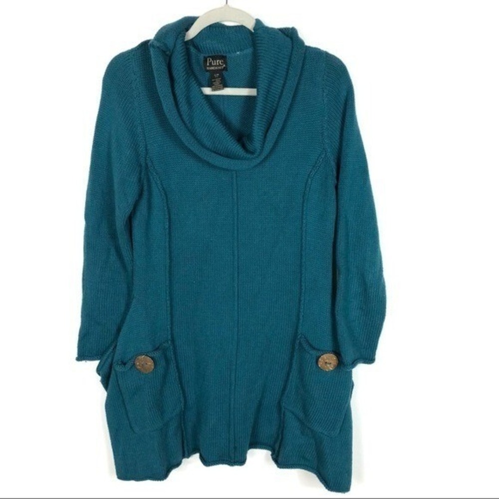 Anthropologie Pure hand knit sweater lagenlook‎ women's S/M artsy boho
